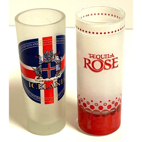 Tequila Rose & Iceland Frosted Shot Glasses Party Drink Cocktail Alcohol - Picture 1 of 6